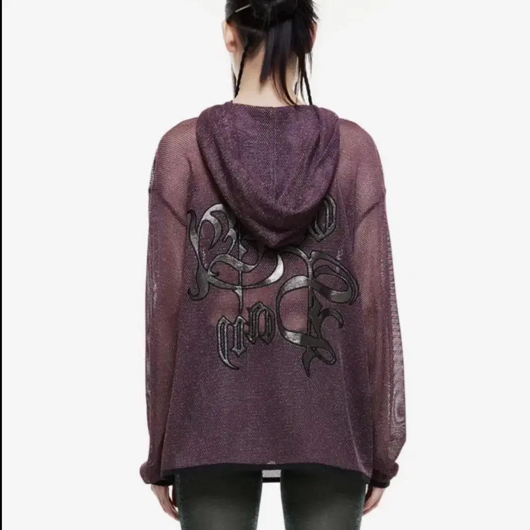 ◆BADEE◆ Mesh Boxy Hoodie Deep Purple Mesh Boxy Hoodie Deep Purple - BADÉE