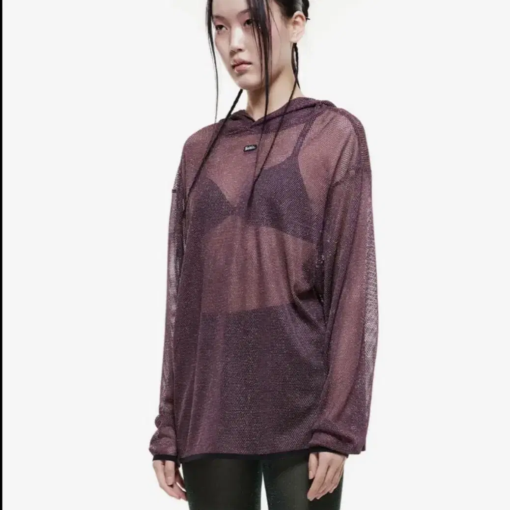 ◆BADEE◆ Mesh Boxy Hoodie Deep Purple Mesh boxy hoodie deep purple on Bunjang Global Site.