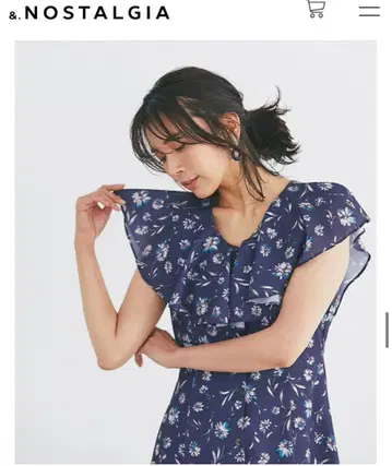 새상품 앤도트 노스탤지어 [미카 씨 콜라보] 플라워 프릴 컬러 원피스