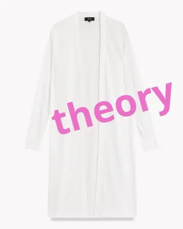 띠어리 theory 롱 가디건 화이트 사이즈 S 린넨 레이온