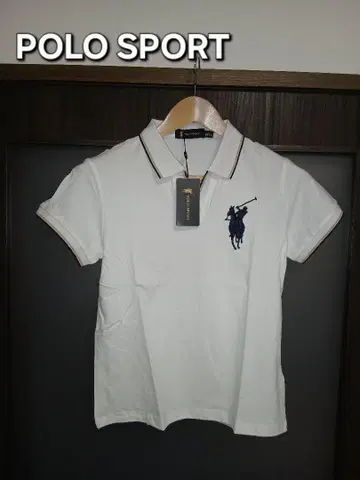 POLO SPORT 화이트 피케 셔츠 반팔