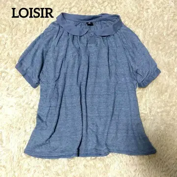 새상품급 로와지르 LOISIR 상의 피케 셔츠 둥근 카라 린넨 울