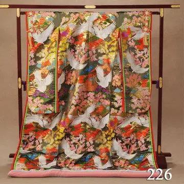 색 우치카케 그린 학 무늬 226