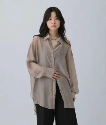 렙심 LEPSIM 시어 셔츠 튜닉 그레이지 미사용 새상품 택 포함