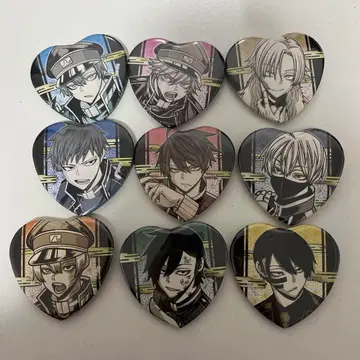 도원암귀 하트형 캔뱃지 9개 세트 (귀국대 & 라샤 학원) 애니메이트