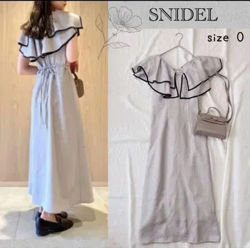 SNIDEL 스나이델 프릴 칼라 슬리브리스 원피스 사이즈 0