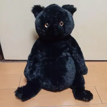 새상품급 에뚜왈 무릎 고양이 앉은 봉제 인형 블랙 고양이