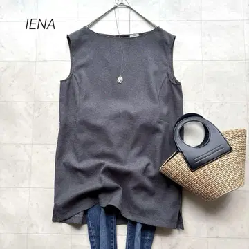 새상품급 이에나 IENA 슬라브 트윌 보트넥 탑 그레이 프리 사이즈