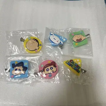 크레용 신짱 캡슐 헤어 클립 4개