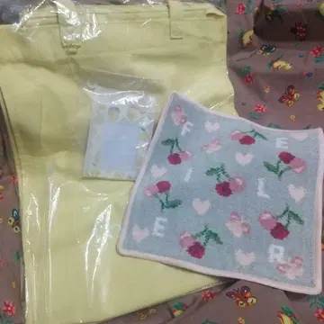 새상품 B품 페이러 Keep Smiling 체리 손수건 레몬 도트 덕질