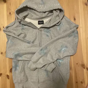 unknown london 지퍼 후드티 그레이