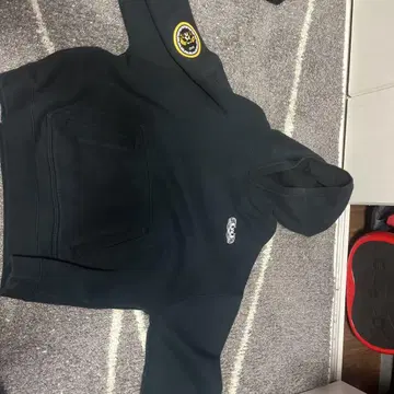 블랙 후드 부착 후드티와 스웨트 팬츠 세트