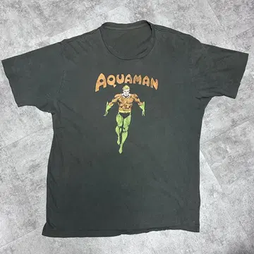 DC 저스티스 리그 아쿠아맨 AQUAMAN 티셔츠 XL 그레이