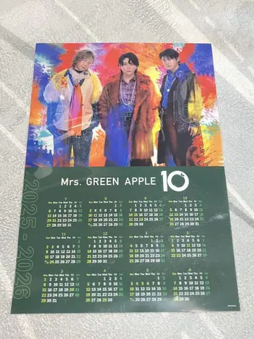 Mrs. GREEN APPLE 10 특전 클리어 달력