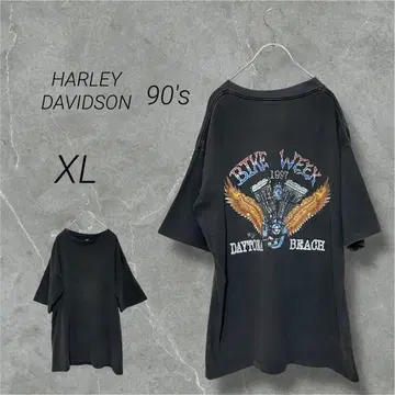 90s 할리데이비슨 빈티지 티셔츠 크랙 로고