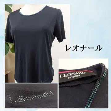 새상품급 레오나르 비즈 큐빅 장식 티셔츠