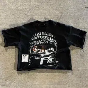아트 워크 프린트 티셔츠 Y2K Hellstar US Drip