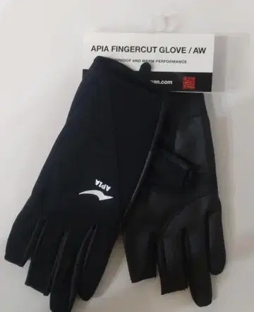 블랙/화이트 L 핑거 컷 그로브 아피아