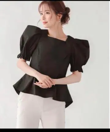 새상품급 Fitmore 볼륨 슬리브 쉐이프 라인 블라우스 백 리본
