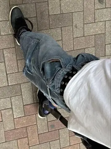 데님 조츠 카고 팬츠