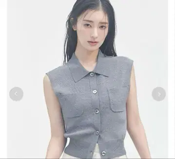 폴로 칼라 슬리브리스 니트 베스트 FRAY I.D 프레이 아이디
