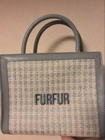 FURFUR 트위드 로고 토트백