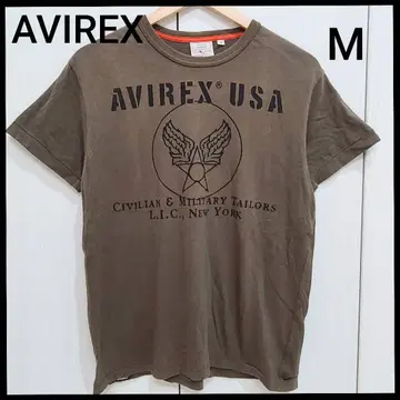 AVIREX 아비렉스 반팔 티셔츠 카키 남성용 M