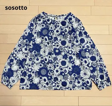 sosotto 소소토 리버티 프린트 티셔츠 롱 티셔츠 꽃무늬