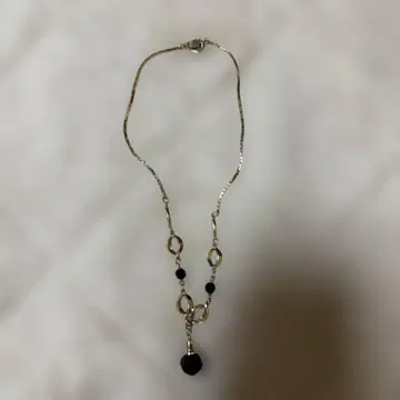 엘레강트한 블랙 비즈 체인 목걸이