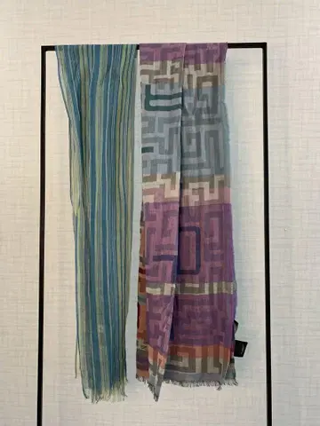 ETRO 스트라이프 기하학 패턴 스톨 여름용