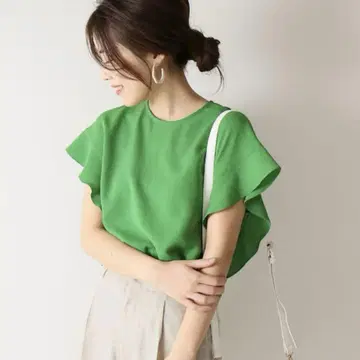 스픽 앤 스팬 플레어 프렌치 슬리브 풀오버 그린