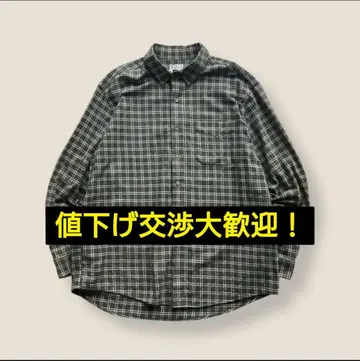 L.L.BEAN 체크 셔츠 플란넬 셔츠 코튼 버튼 다운 구제 의류