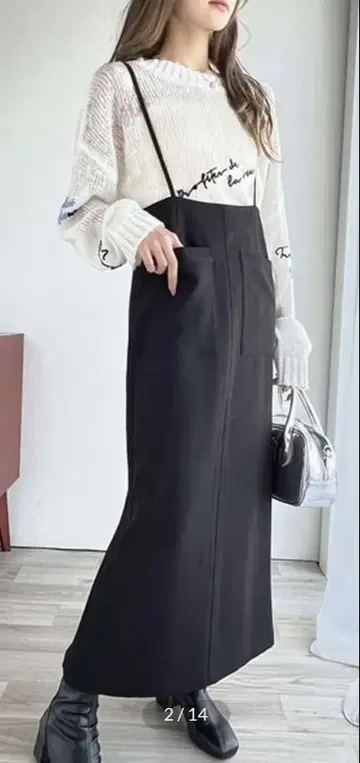 classicalelf 앞뒤 2way 서스펜더가 달린 타이트 스커트