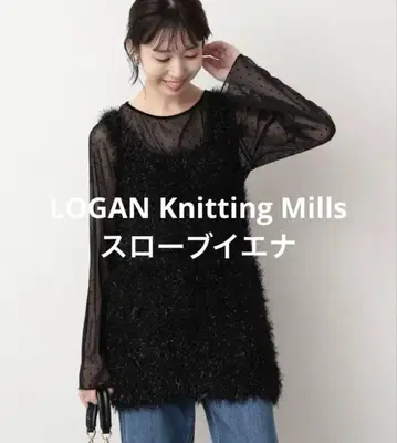LOGAN Knitting Mills 샤기 니트 뷔스티에 슬로브 이에나