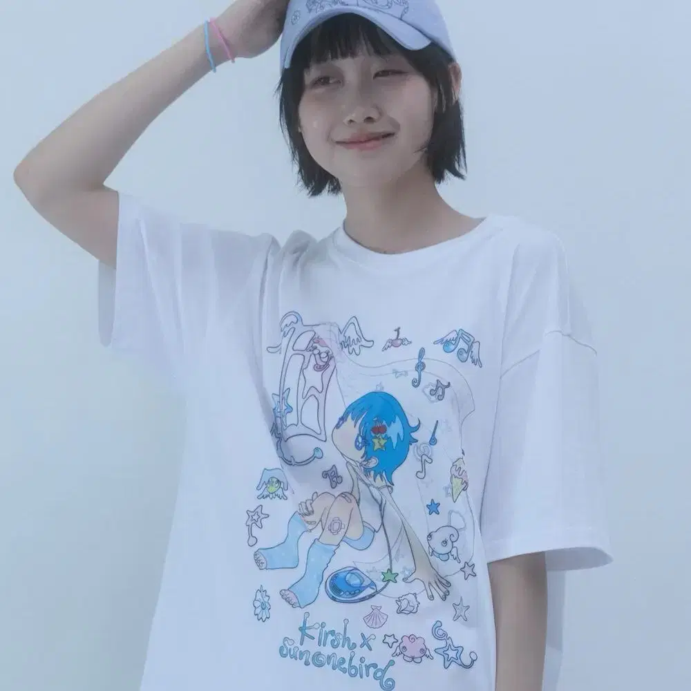 ★KIRSH★ Kirsh X Sun One Bird Full Print Big Oversized T-Sh MUSINSA公式 | KIRSH Kirsh x Sun One Bird Big Oversized Eye T