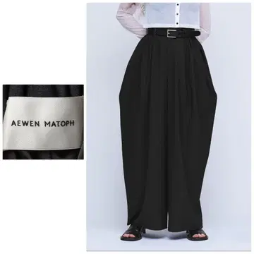 AEWEN MATOPH 블랙 와이드 팬츠 벨트 포함