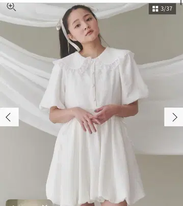 화이트 미니 원피스 개더 레이스 메리 제니