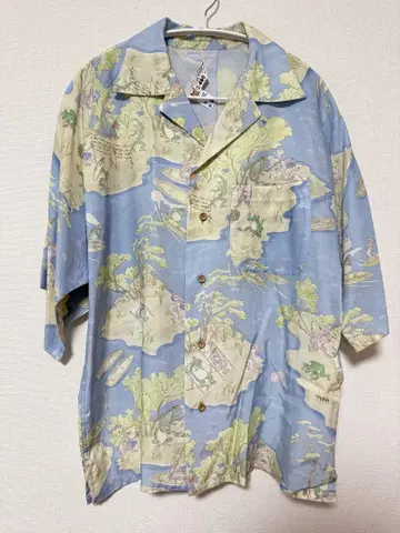 엠즈 블랙 알로하 셔츠 조류 동물 인물 희화 msbraque bshop