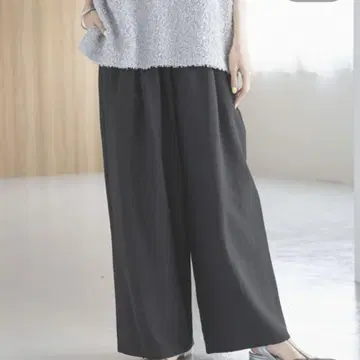 에어 가벼운 와이드 팬츠 블랙