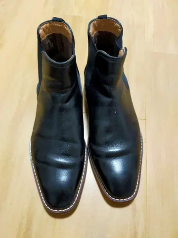 블랙 가죽 사이드 고어 부츠 BS867805H-01 40