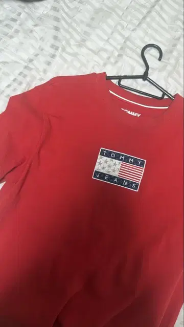 TOMMY JEANS 반팔 T 드레스 레드
