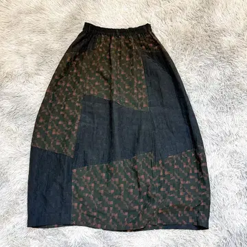 coulage 여성용 벌룬 롱 스커트 일본제 올 패턴 허리밴딩