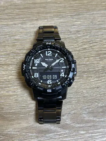 PRO TREK 아날로그 디지털 표시 블랙
