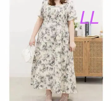 쿠레트 택 포함 새상품 셔링 꽃무늬 원피스 LL