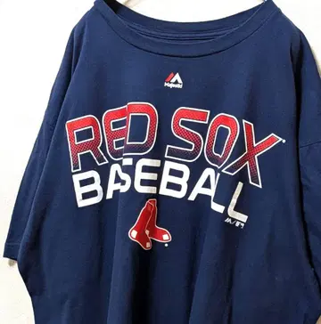 마제스틱 MLB 레드 삭스 티셔츠 네이비 컬러 2XL 구제 의류