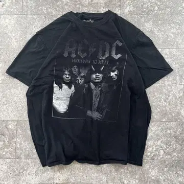 구제 의류 ACDC Highway to Hell 밴딩 티셔츠 블랙 검정