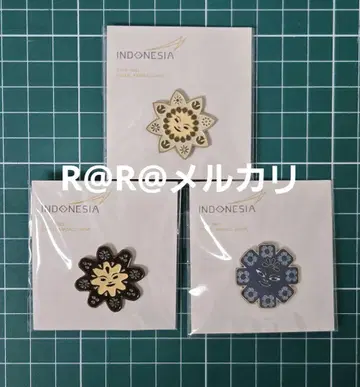 만박 인도네시아관 핑 배지 3개 세트 인도네시아 파빌리온