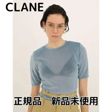 클라네 SHEER VELOUR POWER SHOULDER TOPS