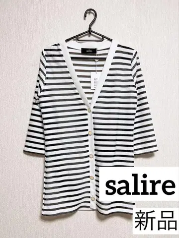 salire 새상품 시어 가디건 메쉬 시스루 화이트 블랙 얇은 소재 자켓