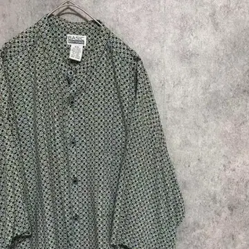 90S 빈티지 패턴 셔츠 반팔 남성용 M 구제 의류 개성파 레이온